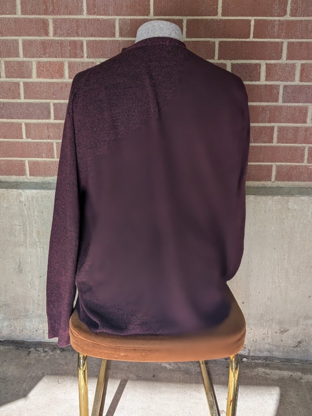 Taylor & Henry Cardigan Sweater Mens 2XL Burgundy Marled Button Front Acrylic - Picture 4 of 4